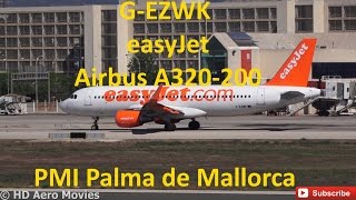 GEZWK easyJet Airbus A320200 TAKEOFF at Palma de Mallorca PMI FULL HD [upl. by Mckale738]