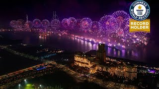 Ras Al Khaimah New Year’s Eve Drone amp Fireworks Display [upl. by Brigida]