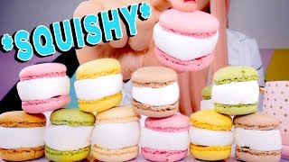 ASMR MARSHMALLOW MACARONS Soft Eating Sounds No Talking [upl. by Downs313]