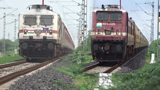 INTERCITY EXPRESS SPEED VS SAURASHTRA MAIL SPEED AT SAME LOCATION [upl. by Ylebmik]