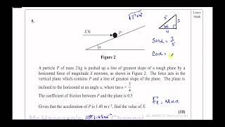 WME01 01 Mechanics M1 IAL January 2015 Q5 Dynamics Inclined Planes Friction [upl. by Autrey]