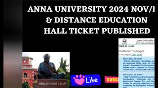 Anna university nov dec2024 exam hall ticket update [upl. by Clerc]