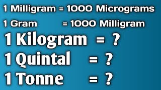 Units of weightMilligramkilogramQuintalTonneभारवजन की इकाइयाँ By Satya Education [upl. by Masson419]