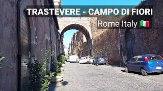 ROME ITALY  Trastevere and Campo di Fiori walking tour vlog [upl. by Eustis212]