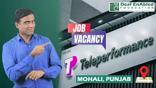 Job Openings for the Deaf at Teleperformance Mohali  DEF [upl. by Minetta]