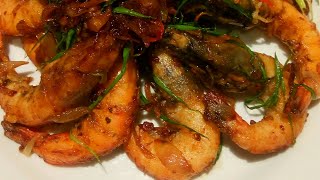 How To Cook Stir Fry Prawns  Prawns with BELACHANBELACAN Recipe OFW [upl. by Hauser818]