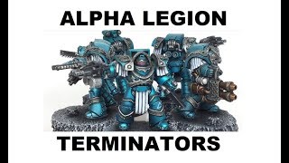 Painting Showcase Alpha Legion Terminator Squad In Cataphractii Terminator Armour [upl. by Orling]