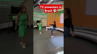 TV presenters in Brazil 😱⚽ more talented than many players soccer football tv skills [upl. by Lynett]