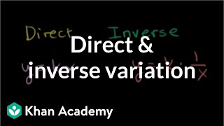 Direct and inverse variation  Rational expressions  Algebra II  Khan Academy [upl. by Fem91]