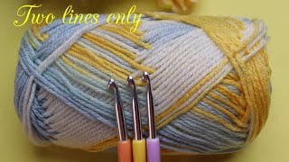 ✨TWO LINES ONLY ✨ Very nice and Beautiful Crochet Pattern for Baby blanket scarf shawl or a vest [upl. by Hajin673]