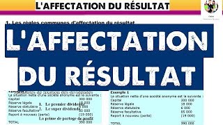 Laffectation du résultat [upl. by Esinej]