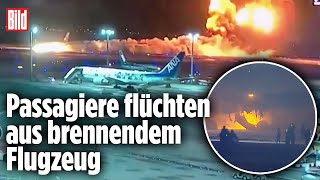 TokioKatastrophe im Video Airbus kollidiert bei Landung mit Flugzeug [upl. by Bearnard566]