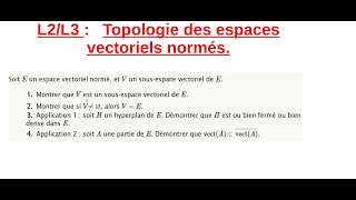 L2L3  Topologie des EVN  Hyperplan est soit fermé ou soit dense [upl. by Aeneas]