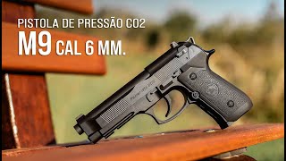 Review Completo Pistola de Pressão CO2 M9 Cal 60 mm [upl. by Mcquade]