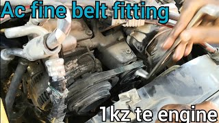 Toyota 1kz te engine fine belt install [upl. by Codee888]