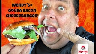 Wendys® New Gouda Bacon Cheeseburger REVIEW [upl. by Gav]