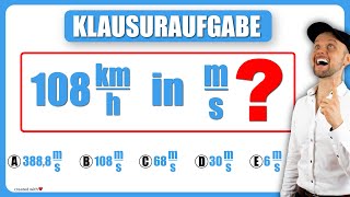 kmh in ms Sekunde umrechnen Basic Klausuraufgabe [upl. by Traggat404]