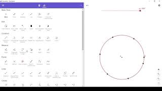 Circle Division  Dividing Circle into equal arcs using Geogebra [upl. by Modestine]