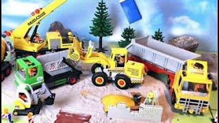 Baustelle Spezial mit Bagger Truck Betonmischer und Kran  Unfall und Feuer auf der Baustelle [upl. by Ariet]