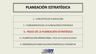 Planeación Estratégica  Pasos de la Planeación Estratégica [upl. by Ytissac]