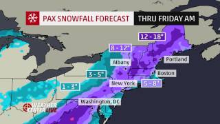 Winter Storm Pax Forecast Ice Rain Snow for DC Virginia NC [upl. by Amalle]