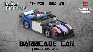 Lego Classic 10696 Barricade Car Ford Mustang Transformers Tutorial IDEA№9 [upl. by Nuyh421]