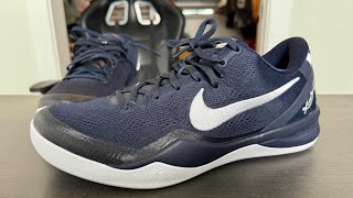 Nike Kobe 8 College Navy On Feet Review [upl. by Ahsimal]