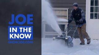 Snow Joe 24V X2 SB22  Brushless Cordless SingleStage Snow Blower Kit  In Action Demo [upl. by Kimmi289]