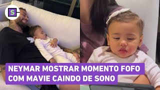 Neymar se diverte com Mavie caindo de sono e brinca eu sendo pai [upl. by Aiksas486]