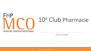 2024  10e Club Pharmacie de la FHPMCO [upl. by Bron]