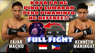 KAYA PA NG PINOY LUMABAN PERO PINAHINTO NG REFEREE KENNETH MANINGAT VS FAJAR MACHO FULL FIGHT [upl. by Gilli]