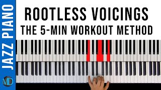 Practice these Rootless Voicings 5min Workouts Every Day Jazz Piano Lesson [upl. by Hadeehsar]