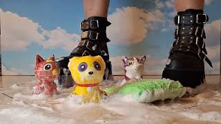 ASMR Soapy Sudsy Bath Toys and Sponge Vs Boots [upl. by Aicilyhp389]