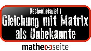 Matrizengleichung Gleichungen mit einer Matrix als Unbekannte lösen Beispiel 1  M0304 [upl. by Edak]