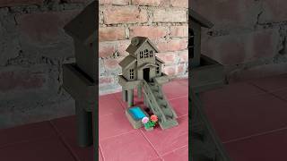 Beautiful miniature clay house making with swimming pool 🏠🌊  clayhouse mudhouse craft [upl. by Deenya]