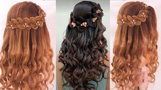 Latest Bridal Hairstyles Kashees l Curly hairstyles with 4 strand braid l wedding hairstyles kashees [upl. by Zashin]