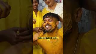 Watch till the end 😂 bodybuilder mummy be like 😂 haldi bodybuilder comedyvideo haldiceremony [upl. by Naquin]