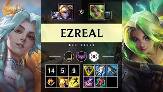 Ezreal ADC vs Zeri Triple Kill Godlike  KR Master Patch 1422 [upl. by Airat]