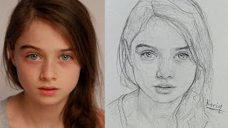 Loomis Method Portrait Drawing A StepbyStep Drawing Tutorial  One pencil drawing [upl. by Yesnyl]