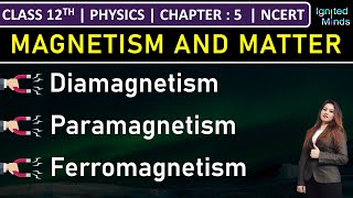 Class 12th Physics  Diamagnetism  Paramagnetism  Ferromagnetism  Chapter 5 Magnetism and Matter [upl. by Ahsain93]