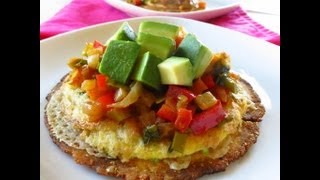 Egg quotPancakequot Tostada with Veggie Hash Recipe [upl. by Baram311]