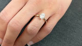 Oval Cut Moissanite Engagement Ring 4 Prong Solitaire Oval Engagement Ring Oval Cut Ring [upl. by Eislehc]