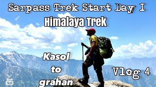 Vlog 4  Day 1  sar pass trek yhai  himalayas sar pass trek himalayan trek trekking in himalayas [upl. by Ggerc]