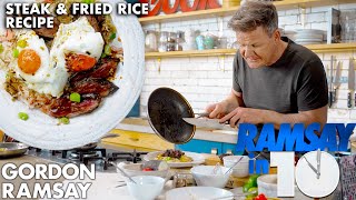 Gordon Ramsay Cooks up Steak Fried rice and Fried Eggs in Under 10 Minutes [upl. by Nabois]