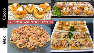 4 Ricette di ANTIPASTI NATALIZI SFIZIOSI  4 Ricette Facili e Veloci IDEALI PER NATALE [upl. by Myrta]