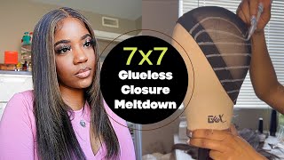 How To Easy 7x7 Closure Wig With Highlight Technique [upl. by Eocsor237]