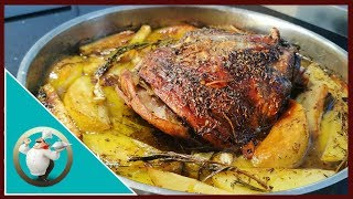 How To Cook Roast Lamb  Slow  Roasted Lamb Shoulder With Potatoes And Herbs [upl. by Swinton]