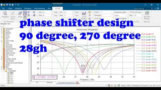 phase shifter design 90 degree 180degree 270 degree design result optimization ansys HFSS electronic [upl. by Abdul]