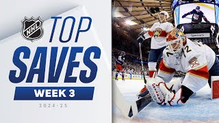 The SAVES you GOTTA SEE from Week 3 👀  202425 NHL Highlights [upl. by Wayolle]