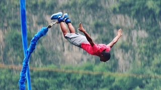 Bungee jumping at LongQing Gorge 🇨🇳 [upl. by Lime]